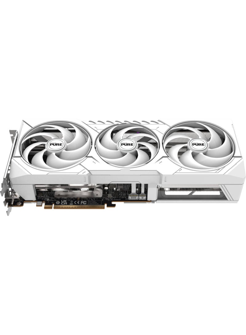 Sapphire PURE AMD Radeon RX 9070 OC Graphics Card, 16GB GDDR6 256 Bit Memory, 2700 MHz Boost Clock, 20 Gbps Memory Speed, 3584 Stream Processors, PCI-Express 5.0 x16, White | 11349-02-20G - Image 4